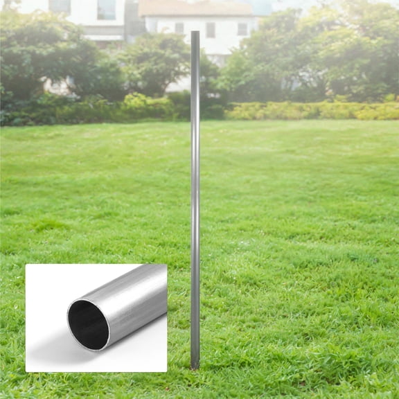 Fencer Wire 8 FT Galvanized Chain Link Fence Terminal Post, Terminal Post with 2-3/8” Outside Diameter, Chain Link Fence Parts, Hardware, Accessories, Single