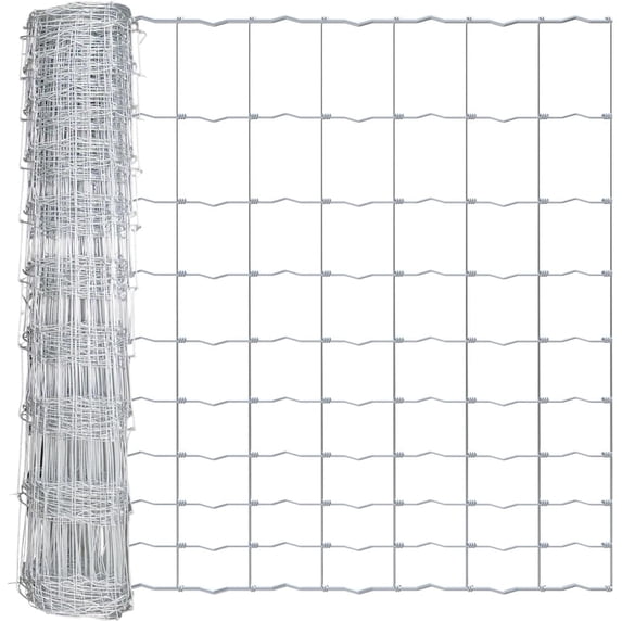 Fencer Wire Cattle Panel, Hog Panel, Farm Fence, Galvanized Welded Wire Fence Roll 4' x 100', 12.5/10 Gauge, Graduated Mesh (3.5"-8"), Animal Barrier for Cattle