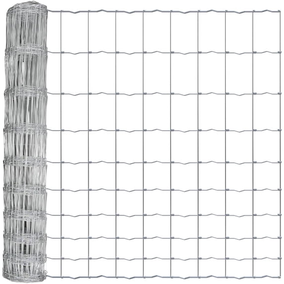 Fencer Wire Cattle Panel, Hog Panel, Farm Fence, Galvanized Welded Wire Fence Roll 4' x 150', 15/13.5 Gauge, Graduated Mesh (3.5"-8"), Animal Barrier for Cattle