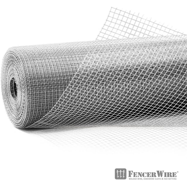 Fencer Wire Hardware Cloth, 23 Gauge with Mesh Size 1/4”, Hot-Dip Galvanized After Welding, Heavy Duty Welding Fencing for Cage Wire, Screen Doors, Tree Guards & Gutter Covers, Size Options Available
