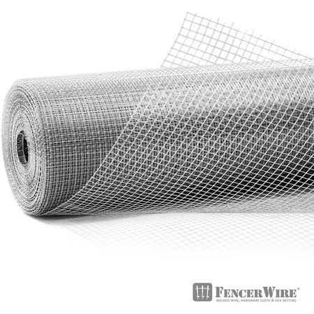 Fencer Wire Hardware Cloth, 23 Gauge with Mesh Size 1/4”, Hot-Dip Galvanized After Welding, Heavy Duty Welding Fencing for Cage Wire, Screen Doors, Tree Guards & Gutter Covers, Size Options Available