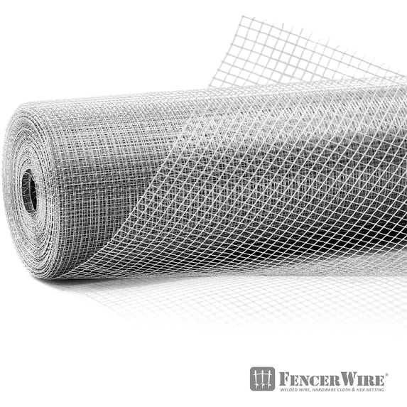 Fencer Wire Hardware Cloth, 23 Gauge with Mesh Size 1/4”, Hot-Dip Galvanized After Welding, Heavy Duty Welding Fencing for Cage Wire, Screen Doors, Tree Guards & Gutter Covers, Size Options Available