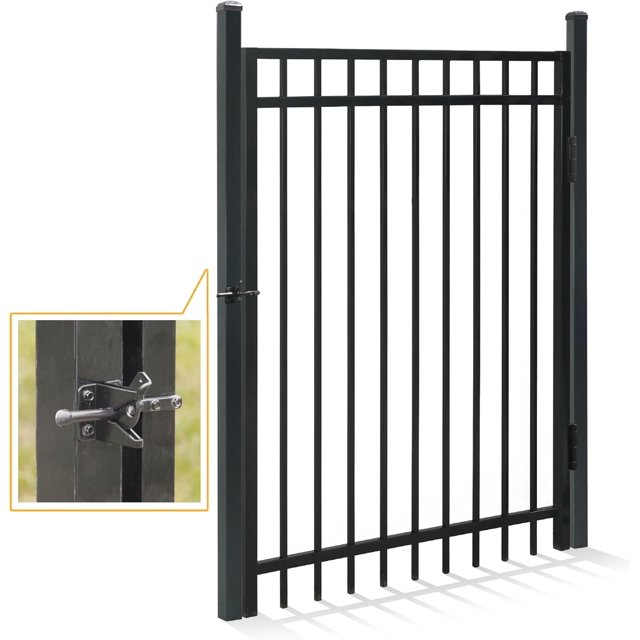 Fencer Wire Heavy Duty Flat Top Fence Gate, 5FT Height x 4FT Width