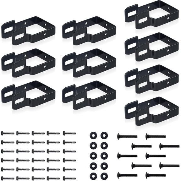 Fencer Wire Heavy Duty Garden Fence Bracket Set, 10 Pieces Metal Steel Connectors for Post and Panel Connection, Accessories of Metal Fencing Border