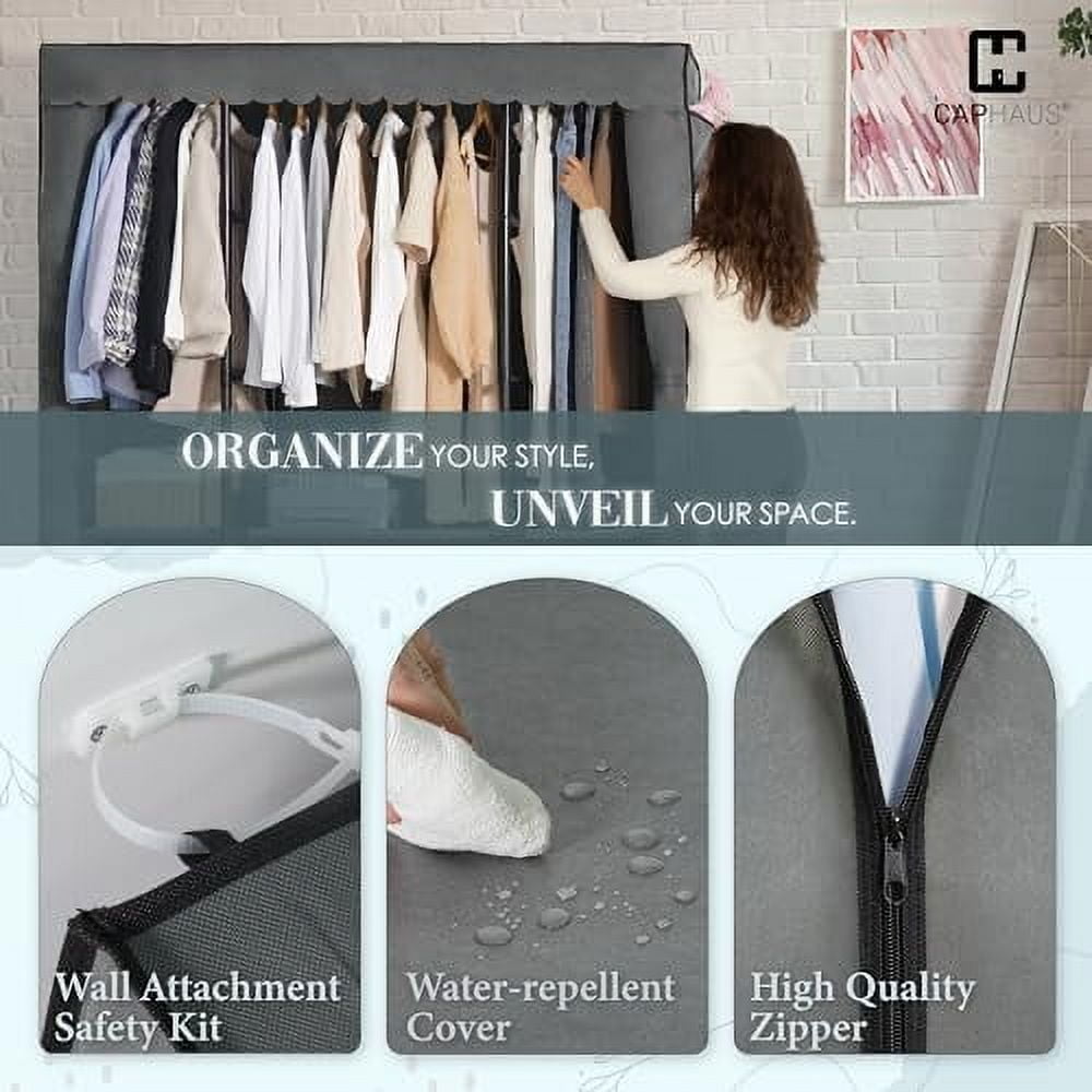 Fencer Wire Heavy Duty Modern Rectangular Garment Rack W/ Fabric Cover ...