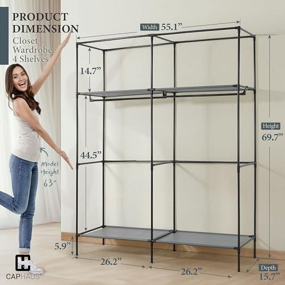 Fencer Wire Heavy Duty Modern Rectangular Garment Rack W/ Fabric Cover ...