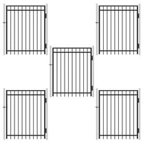 Fencer Wire Pack of 5 Heavy Duty Flat Top Fence Gate, 5FT Height x 4FT Width Outdoor Fence Gate, Anti-Rust Steel Gate for Fencing Barrier, Decorative Garden Gate for Residential, Yard, Pool, Patio