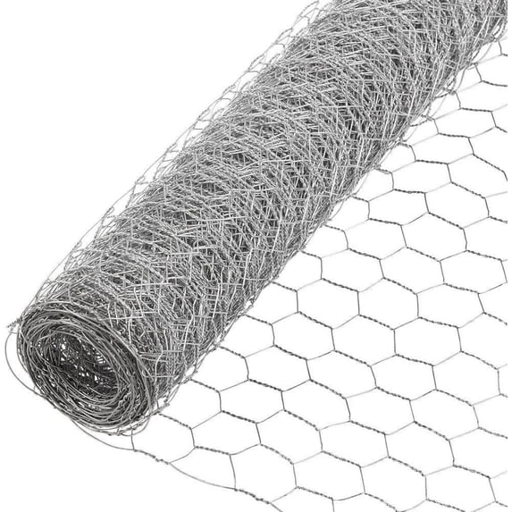 Fencer Wire Poultry Netting Fence, 20 Gauge Galvanized Hexagonal Chicken Wire Fence, 1-Inch Mesh Opening Size (2 ft. x 10 ft.)
