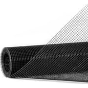 Fencer Wire Vinyl Coated 23 Gauge Welded Fence Wire Roll, Mesh Size 1/4-Inch x 1/4-Inch, Black Garden Fencing Wire Grid Hardware Cloth, Poultry Chicken Fence Rolls, Multiple Use for Home Improvement