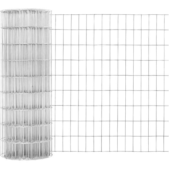 Fencer Wire Welded Wire Fence 12.5 Gauge, Galvanized Welded Fence Wire Roll, Mesh Size 2-Inch x 4-Inch, Hog Wire Fencing Cage, Multiple Use for Home Improvement & Animals Enclosure (4ft. x 100ft.)