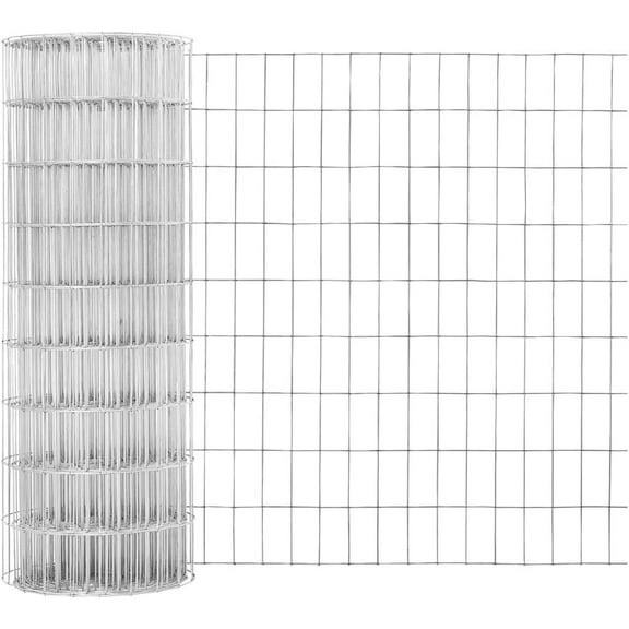 Fencer Wire Welded Wire Fence 12.5 Gauge, Galvanized Welded Fence Wire Roll, Mesh Size 2-Inch x 4-Inch, Hog Wire Fencing Cage, Multiple Use for Home Improvement & Animals Enclosure (5ft. x 50ft.)