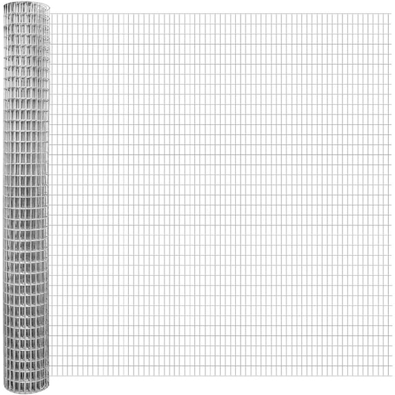 Fencer Wire Welded Wire Fence 16 Gauge, Galvanized Welded Fence Wire Roll, Mesh Size 0.5-Inch x 1-Inch, Hog Wire Fencing Cage, Multiple Use for Home Improvement & Animals Enclosure (3ft. x 50ft.)