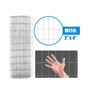 Fencer Wire Welded Wire Fence 12.5 Gauge, Galvanized Welded Fence Wire Roll, Mesh Size 2-Inch x 4-Inch, Hog Wire Fencing Cage, Multiple Use for Home Improvement & Animals Enclosure 2ft. x 50ft.