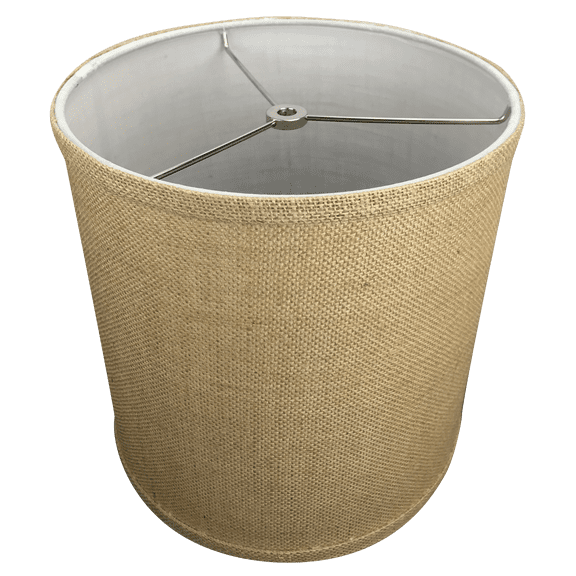 Fenchel Shades | 10" Top Diameter x 10" Bottom Diameter x 10 Height, (Washer/Spider Attachment) Drum Lamp Shade - (Burlap Natural)