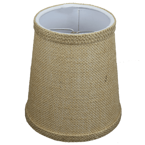 Fenchel Shades | 4" Top Diameter x 5.5" Bottom Diameter x 6 Slant, (Bulb Clip Attachment) Empire Lamp Shade - (Burlap Natural)