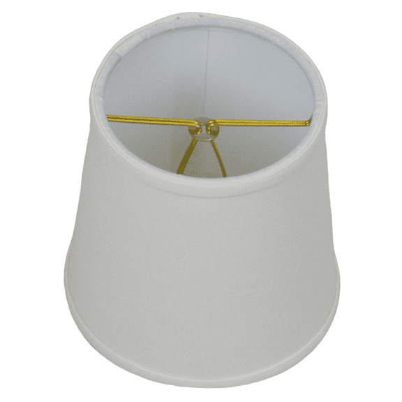 Fenchel Shades | 4" Top Diameter x 5" Bottom Diameter x 5 Slant, (Flame Clip Attachment) Empire Lamp Shade - (Linen Cream)