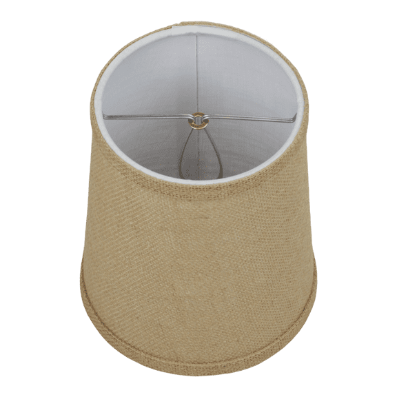 Fenchel Shades | 5" Top Diameter x 6" Bottom Diameter x 7 Slant, (Flame Clip Attachment) Empire Lamp Shade - (Burlap Natural)