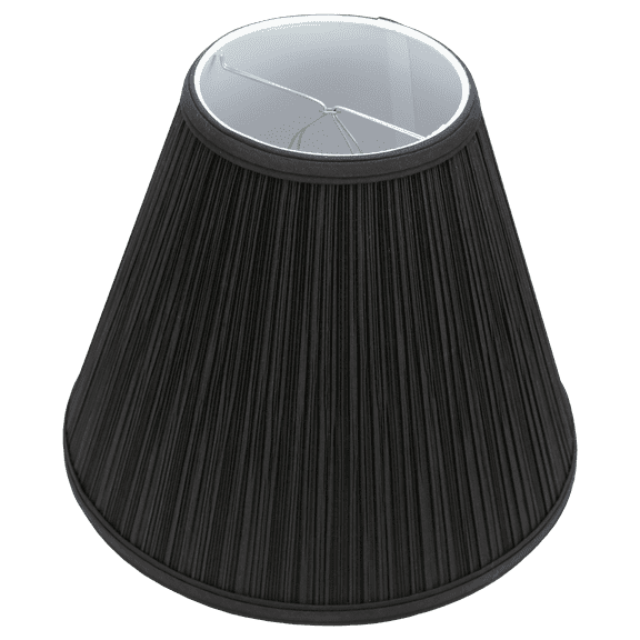 Fenchel Shades | 6" Top Diameter x 13" Bottom Diameter x 11 Slant, (Bulb Clip Attachment) Empire Lamp Shade - (Pleated Mushroom Black)