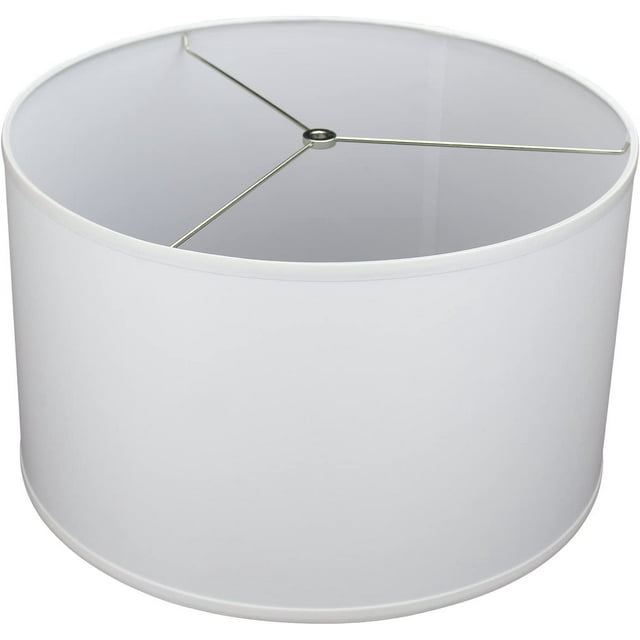 FenchelShades.com 18" Top Diameter x 18" Bottom Diameter 12" Height Cylinder Drum Lampshade USA Made (Linen White)