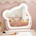 thumbnail image 1 of Fenchilin 15''x15'' Vanity Makeup Mirror with Lights Tabletop Wall Mount Metal White, 1 of 13