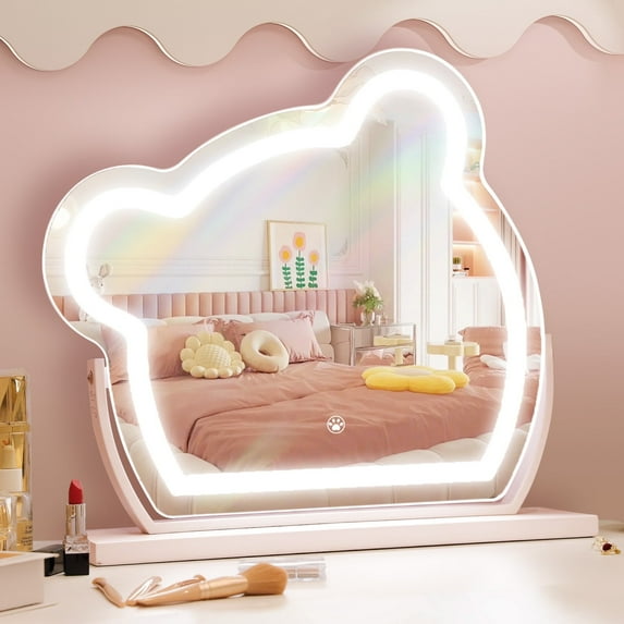 Fenchilin 15''x15'' Vanity Makeup Mirror with Lights Tabletop Wall Mount Metal White