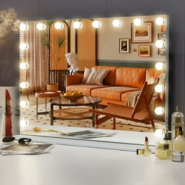 COOLJEEN Hollywood Vanity Mirror with Lights 360° Swivel Tabletop Metal  White 