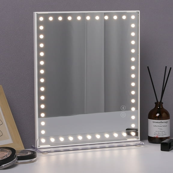Fenchilin 9''x12'' Vanity Makeup Mirror with Lights Tabletop White