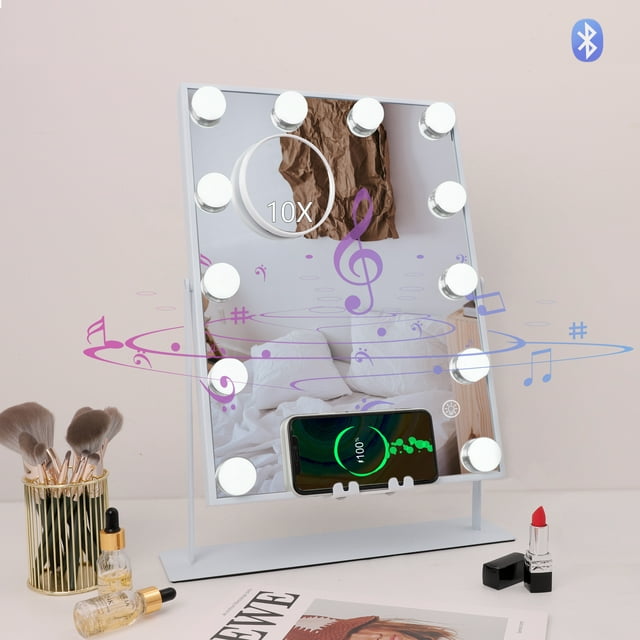 Fenchilin Bluetooth Hollywood Vanity Makeup Mirror with Lights Wireless