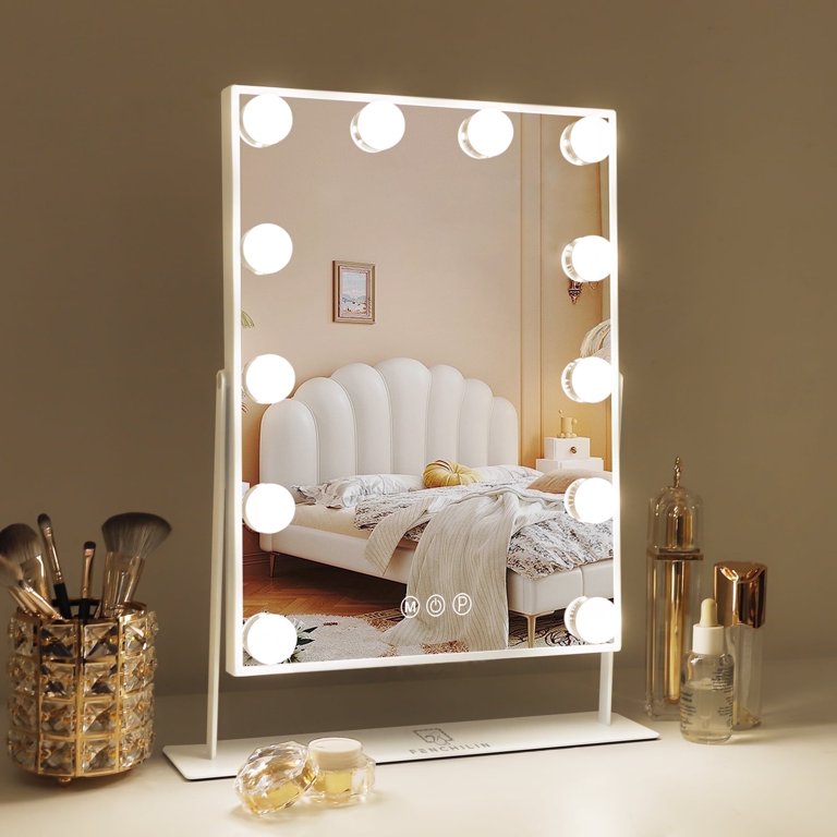 Fenchilin Vanity Makeup Mirror with Lights Metal Tabletop  display picture 3