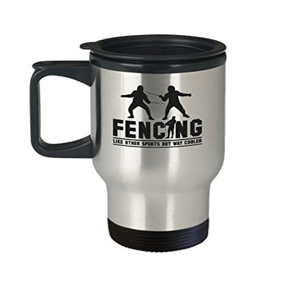 Fencing Coffee Mug - 14 oz Stainless Steel Cup | Perfect Gift for Fencers