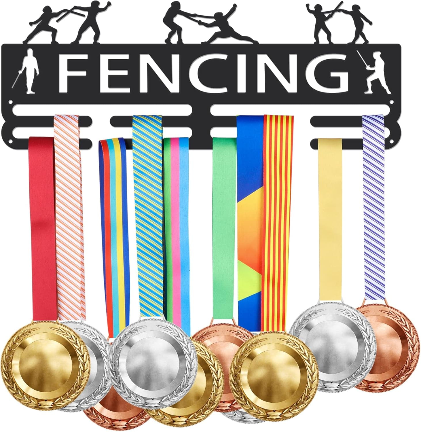 Fencing Medal Hanger Fencing Medal Holder with 8 Lines Sturdy Steel ...