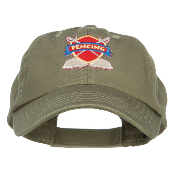 Fencing Patched Low Pet Spun Cap - Olive OSFM
