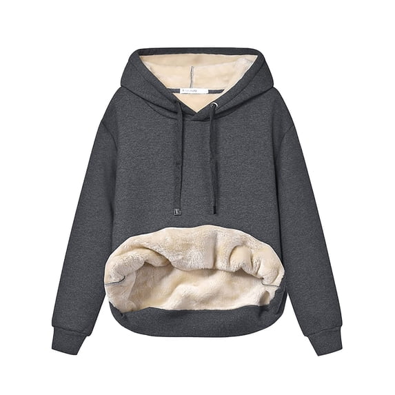Fenclushy Womens Winter Hoodies Warm Fleece Sherpa Lined Pullover Hooded Sweatshirt(Black,M) ..