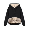 thumbnail image 1 of Fenclushy Womens Winter Hoodies Warm Fleece Sherpa Lined Pullover Hooded Sweatshirt(Black,M) .., 1 of 7