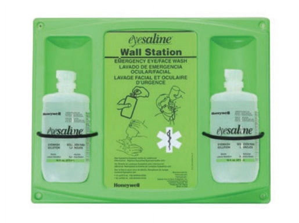 Fend-all 16 Ounce Double Bottle Eyesaline Sterile Eye Wash Wall Station