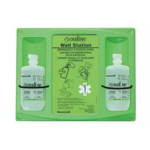 Fend-all 16 Ounce Double Bottle Eyesaline Sterile Eye Wash Wall Station