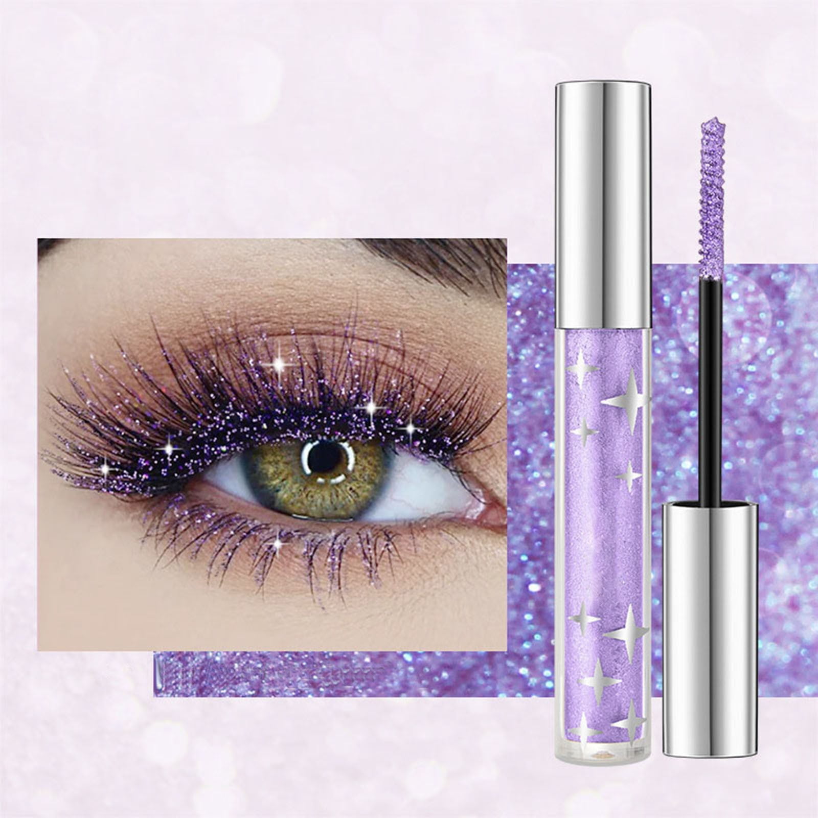 Mascara Pailleté Violet Qiciy Glitter - Neuf, Formulation Liquide, Effet Brillant