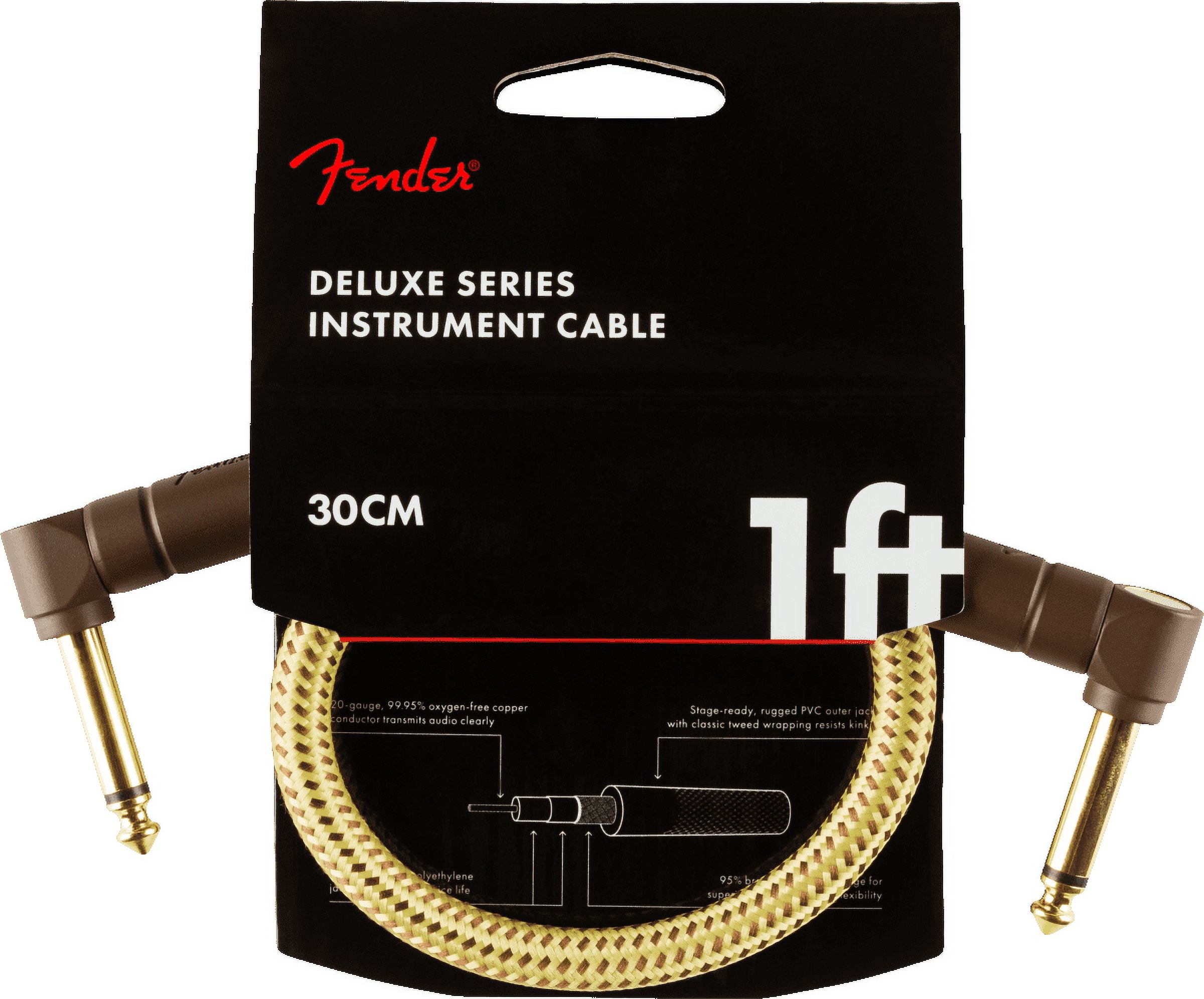 Fender® 1' Deluxe Series Tweed Instrument Cable Angle/Angle #0990820097 - 1 foot