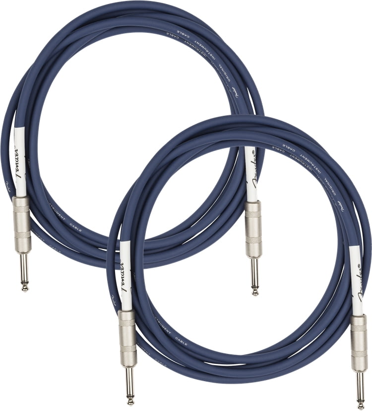 Fender 10-Foot Original Instrument Cable, Straight-Straight, Midnight Blue - 2 Pack