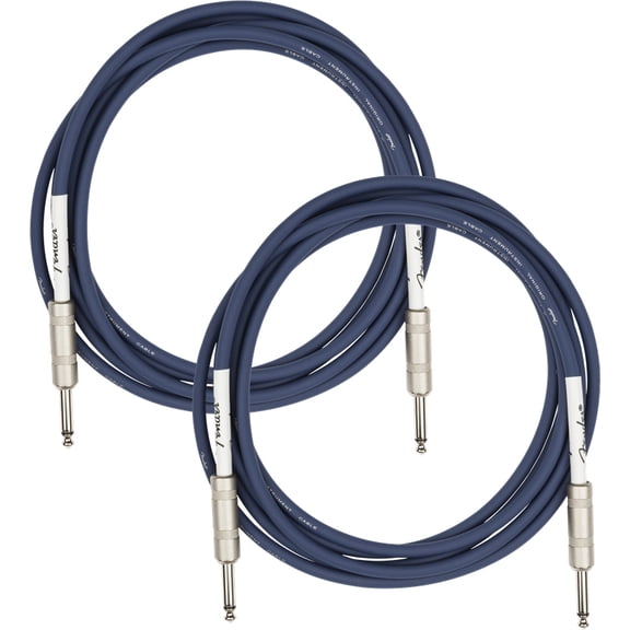 Fender 10-Foot Original Instrument Cable, Straight-Straight, Midnight Blue - 2 Pack
