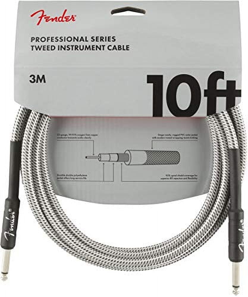 Fender Professional Series Instrument Cable, White Tweed - 10 Foot