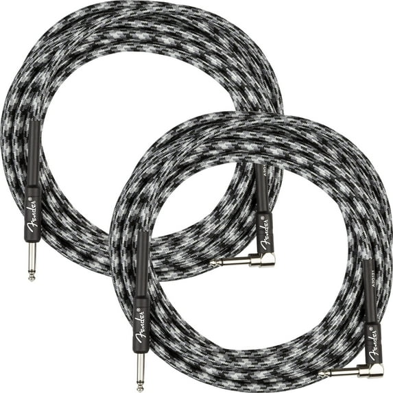 Fender 18.6-Foot Professional Instrument Cable, Straight-Angled, Winter Camo - 2 Pack