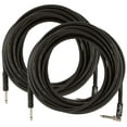 thumbnail image 1 of Fender 25-Foot Professional Instrument Cable, Straight-Angled, Black - 2 Pack, 1 of 5