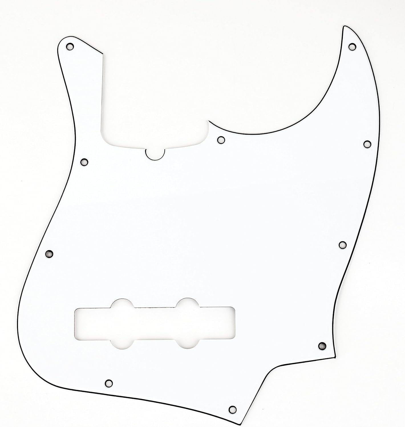 3-Ply W/B/W 10-Hole Mount Jazz Bass Pickguard (with Truss Rod Notch)