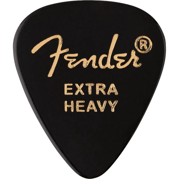 Fender 351 Shape Premium Celluloid Picks for Guitars, Extra-Heavy, 12-Pack, Black