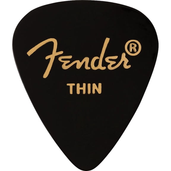 Fender 351 Shape Premium Celluloid Picks for Guitars, Thin, 12-Pack, Black