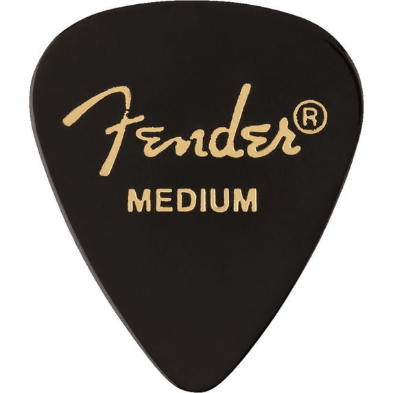 Fender 351 Shape Premium Celluloid Picks for Guitars, Medium, 12-Pack, Black