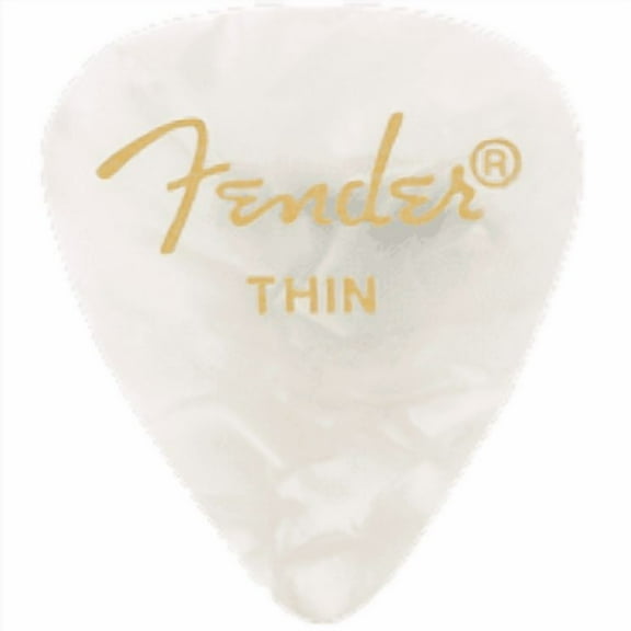 Fender 351 Shape Premium Picks for Guitars Thin 12 Count White Moto #0980351705