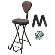 Fender 351 Studio Seat/Guitar Stand Combination Bundle with Guitar Strap and Austin Bazaar Exclusive 24-Pack Picks