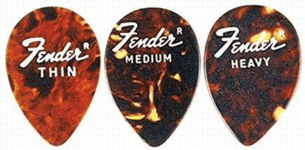 Fender 358 Teardrop Shape Tortoise Shell Guitar Picks-Thin - 72-Pack (1/2 Gross)
